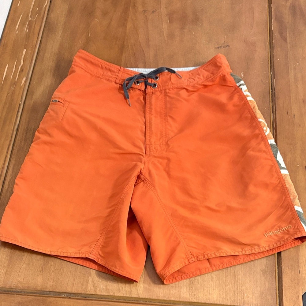 Patagonia Men's Vibrant Nylon Orange Board Shorts Size 32